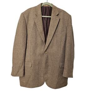 Lanificio di Pray Biella Wool Cashmere Men's Tan Blazer 46L Career Corpcore Suit